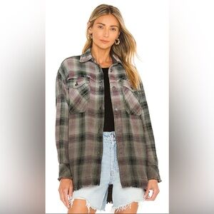 Free People we The Free Anneil Plaid Shirt Jacket Sz XS